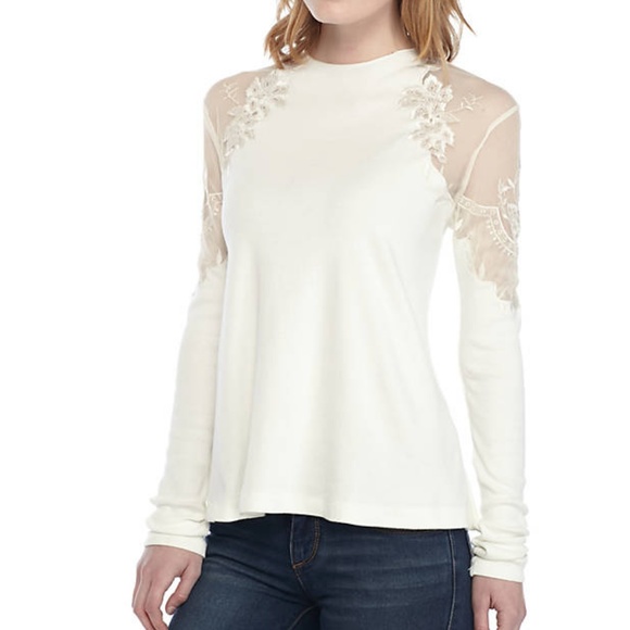 Free People Tops - Free People Lace Shoulder Top